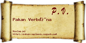Pakan Verbéna névjegykártya